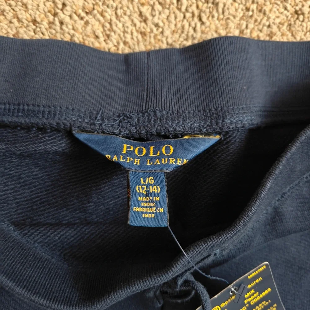 Polo Ralph Lauren Kids Navy Blue Sweatpants Joggers Size L 12-14‎ Pony Logo $178